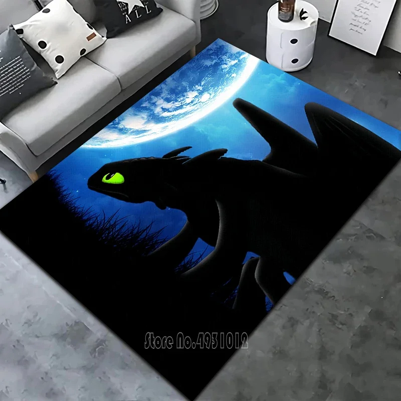 Tapis Disney Cartoon How to Train Your Dragon HD Lea, 120x160cm, Décor pour Salon, Chambre à coucher, Canapé, HOKids, Polymères de sol