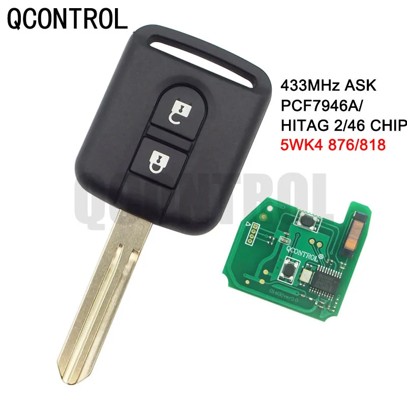 Chave remota de carro QCONTROL para NISSAN Cabstar F24M Micra K12 Navara D40M Nota E11 NV200 M20M Patrol Y61 Qashqai J10