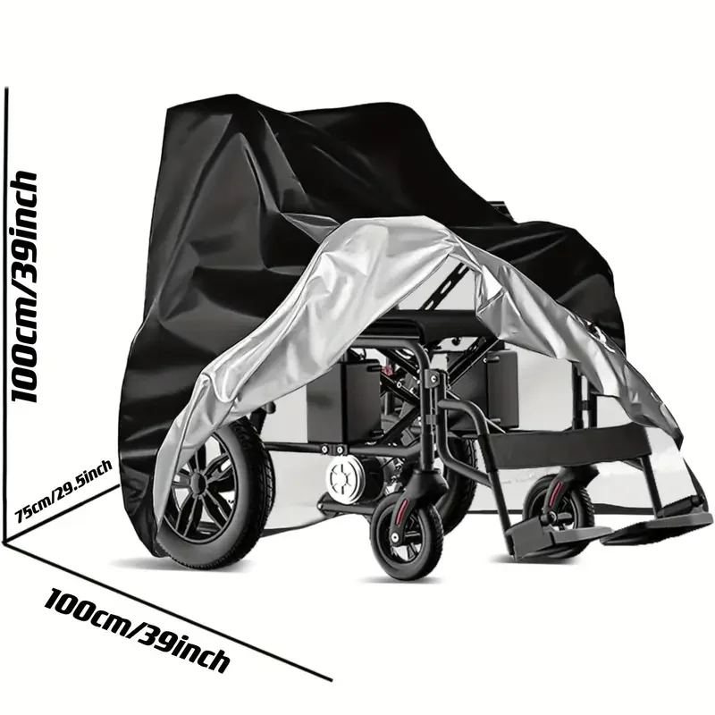 غطاء كرسي متحرك مقاوم للماء من DUOUPA - واقي مشاية كهربائي ودوار، مقاوم للغبار والثلج والمطر والشمس، للاستخدام الداخلي