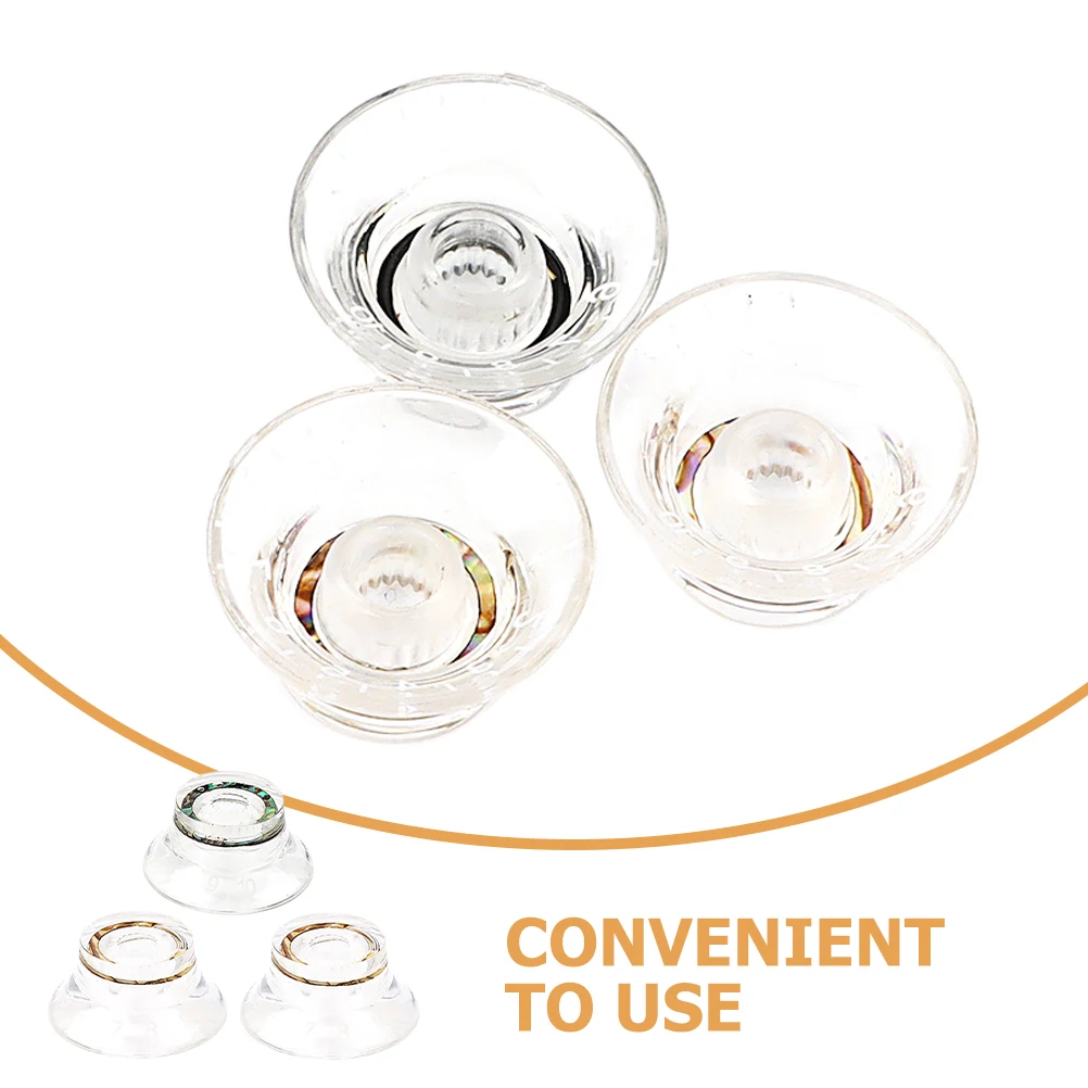 

3pcs Transparent Guitar Knobs Electric Replacement Parts Volume Control Tone Cap Knobs Repair Durable Plastic Electric Guitar