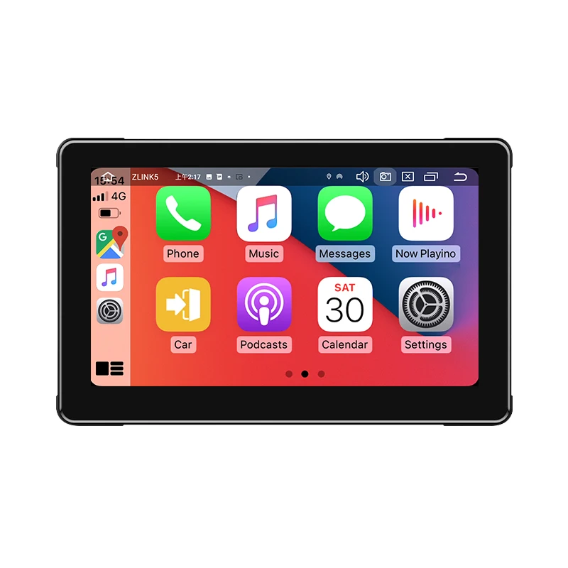 شاشة ملاحة للدراجات النارية مقاس 7 بوصات، Ipx 6، 1024 × 600، شاشة أوتوماتيكية لاسلكية، Android، Apple Carplay