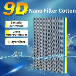 Cotton Bio Sponge Filter for Aquarium, 9D-Layer, Washable, Media, High-Density, Fish Tank, Pond, External Skimmer Accessory