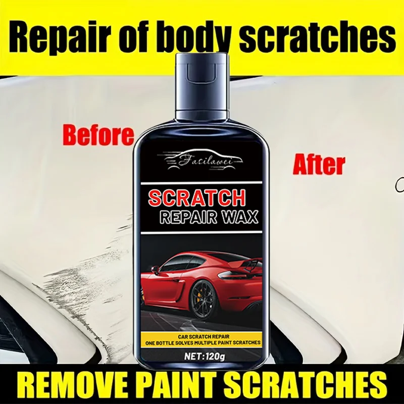 Car Paint Restoration, Scratch Removal Polish, Long-Lasting Shine, Universal Fit, Scratch Repair Wax with Sponge Included - Pol