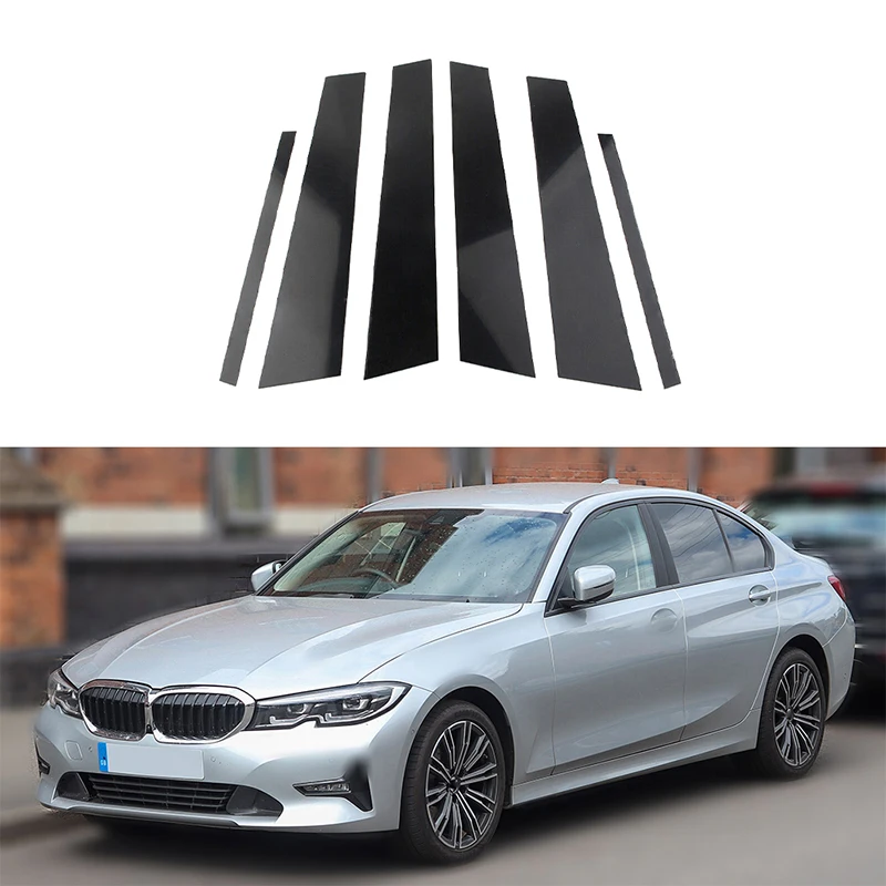 Aufkleber für Fenstersäulenpfosten, Zierleisten für BMW 3er E46 4-türig 1998–2005, E90 2005–2012, F30 Limousine 2012–2018, G20 G21 2019–2023 – Detail 4