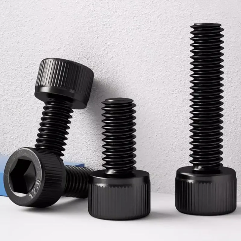 DIN912 Alloy Steel Allen Socket Screw M1.6 M2 M2.5 M3 M4 M5 M6 M8 Hexagon Hex Socket Head Cap Bolt Screw 12.9 Grade Black Steel