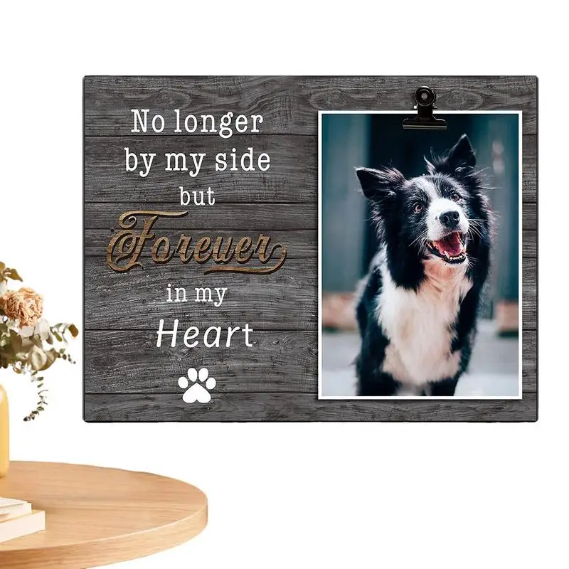 Dog Memorial Picture Frame Wooden Dog Picture Frame Pet Collar Memorial Sympathy Gifts Home Decoration For A Grieving Friend