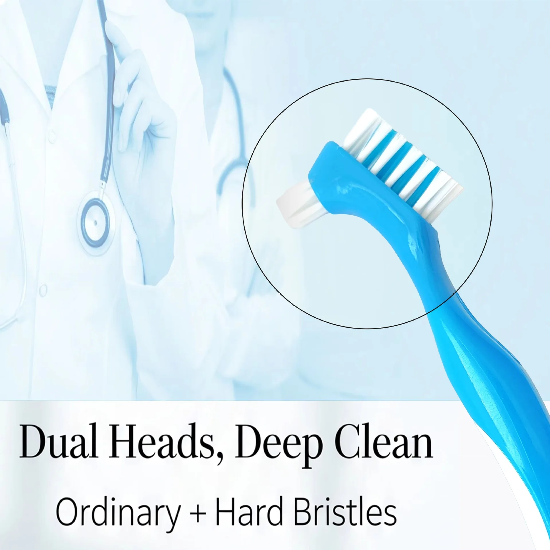 30PCS Denture Brushes with Double Sided Denture Cleaning Brush Heads for Denture Care Multi-Layered Bristles