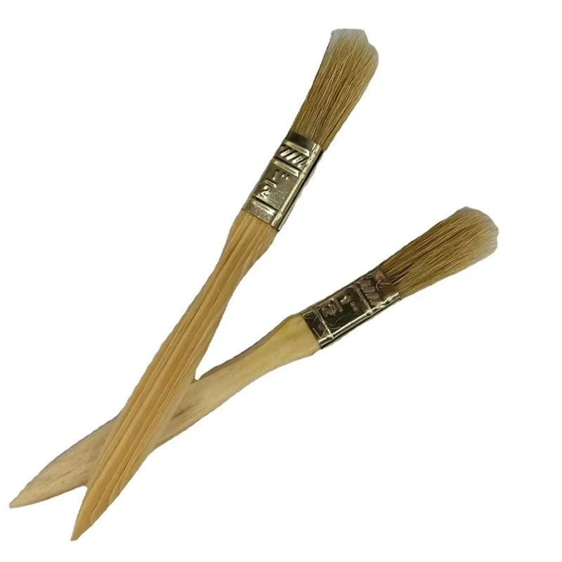 Half Inch Wooden Handle White Pig Bristle Brush Multi-Purpose Tool For Decoration Painting Latex Coating Cleaning Barbecue