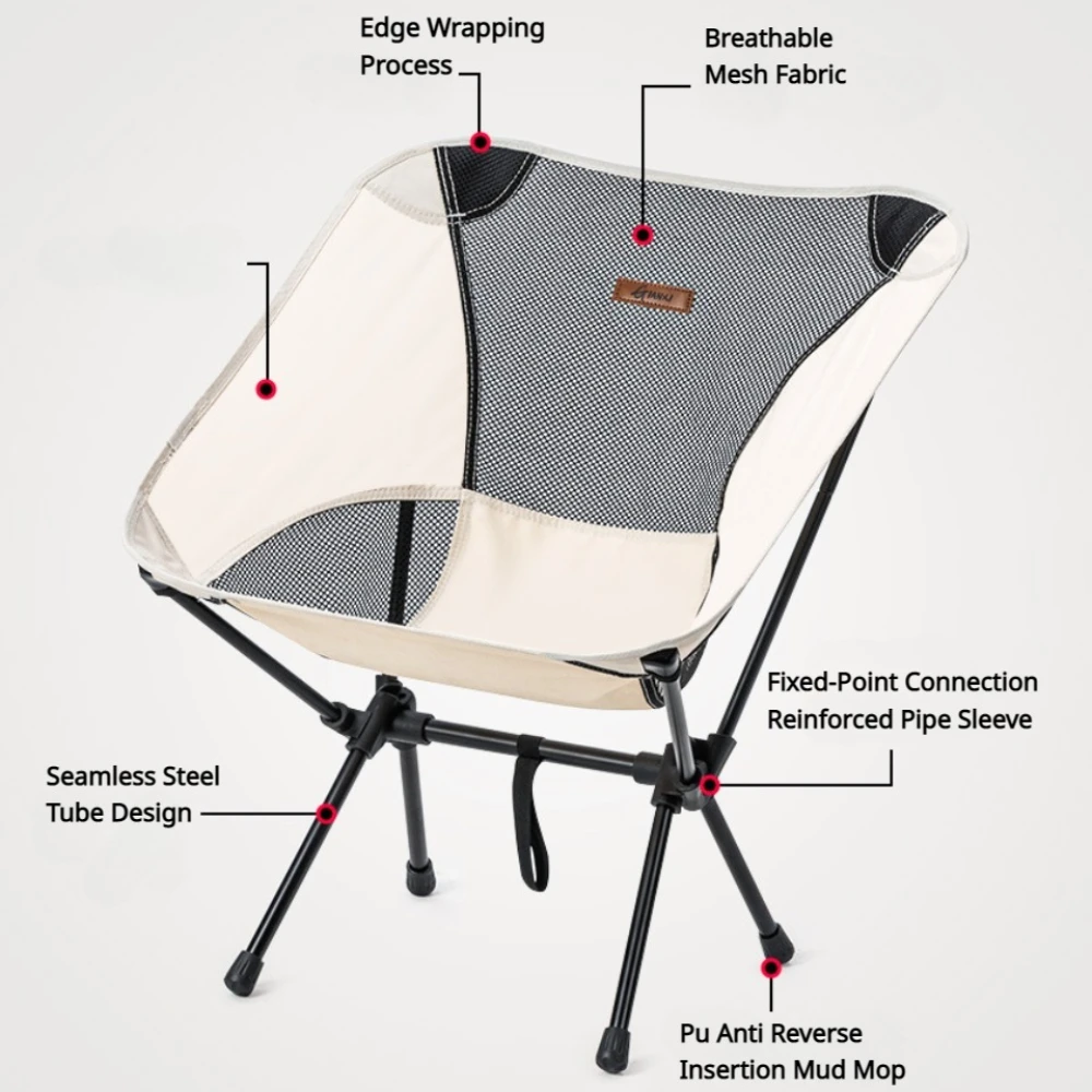 Portable Camping Moon Chair Outdoor Detachable Camping Seat Ultralight Folding Beach Fishing  Chairs Foldable Small Picnic Chair