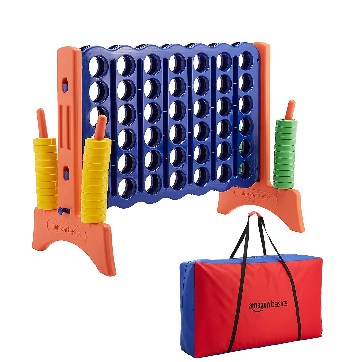 Hochwertiges 4-in-ein-ein-reihiges Spielset für Kinder und Erwachsene, BPA-frei mit Tragetasche, tolles Geschenk in Blau/Gelb/Rot/Grün