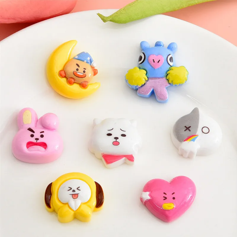 20Pcs Cute Macarons Animal Flatback Resin DIY Scrapbooking Patch Children Handmade Making Supplies Creative Phone Decor Material