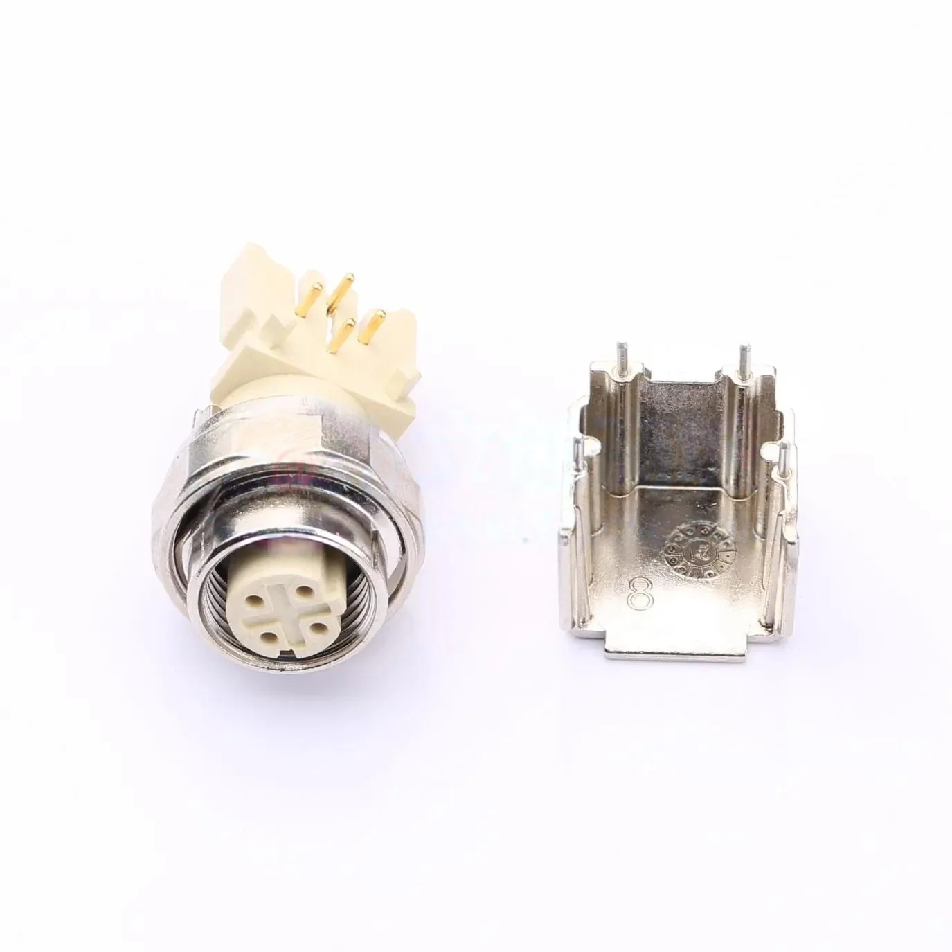 Harting العلامة التجارية الجديدة الأصلية موصل دائري أصلي 21033814410 M12 لوحة تغذية من خلال/Pcb بزاوية D