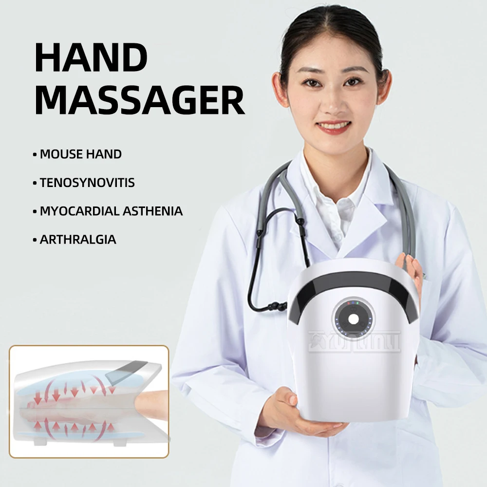 

Rechargeable Hand Massager with Hot Compression 5 Levels Heating Vibration Hand Massager Machine for Arthritis and Carpal Tunnel