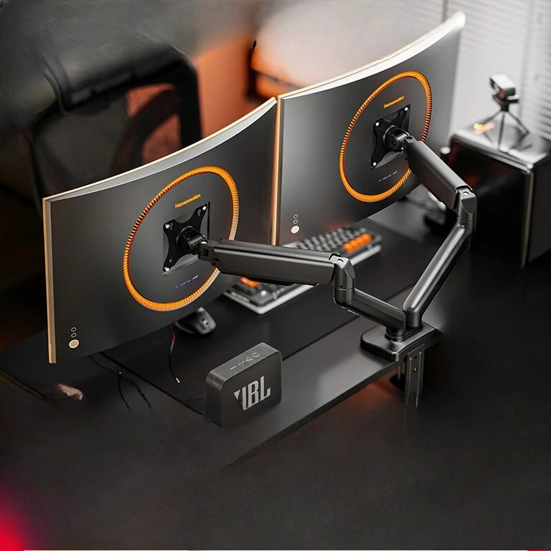 

Dual screen monitor bracket one to two robotic arm desktop computer dual arm universal base screen cantilever