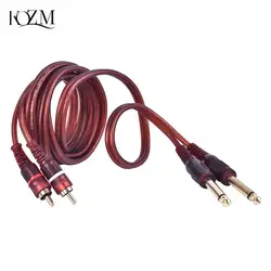 New Arrival 1pc 1.5M Cable, Dual RCA Male to Dual 6.35mm 1/4 inch Male Mixer Audio Cable