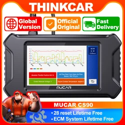 MUCAR-Ferramenta de Diagnóstico do Sistema do Motor, OBD2 Scanner, 28 Reset Service, Lifetime Upgrade gratuito, Code Reader Automotive, CS90