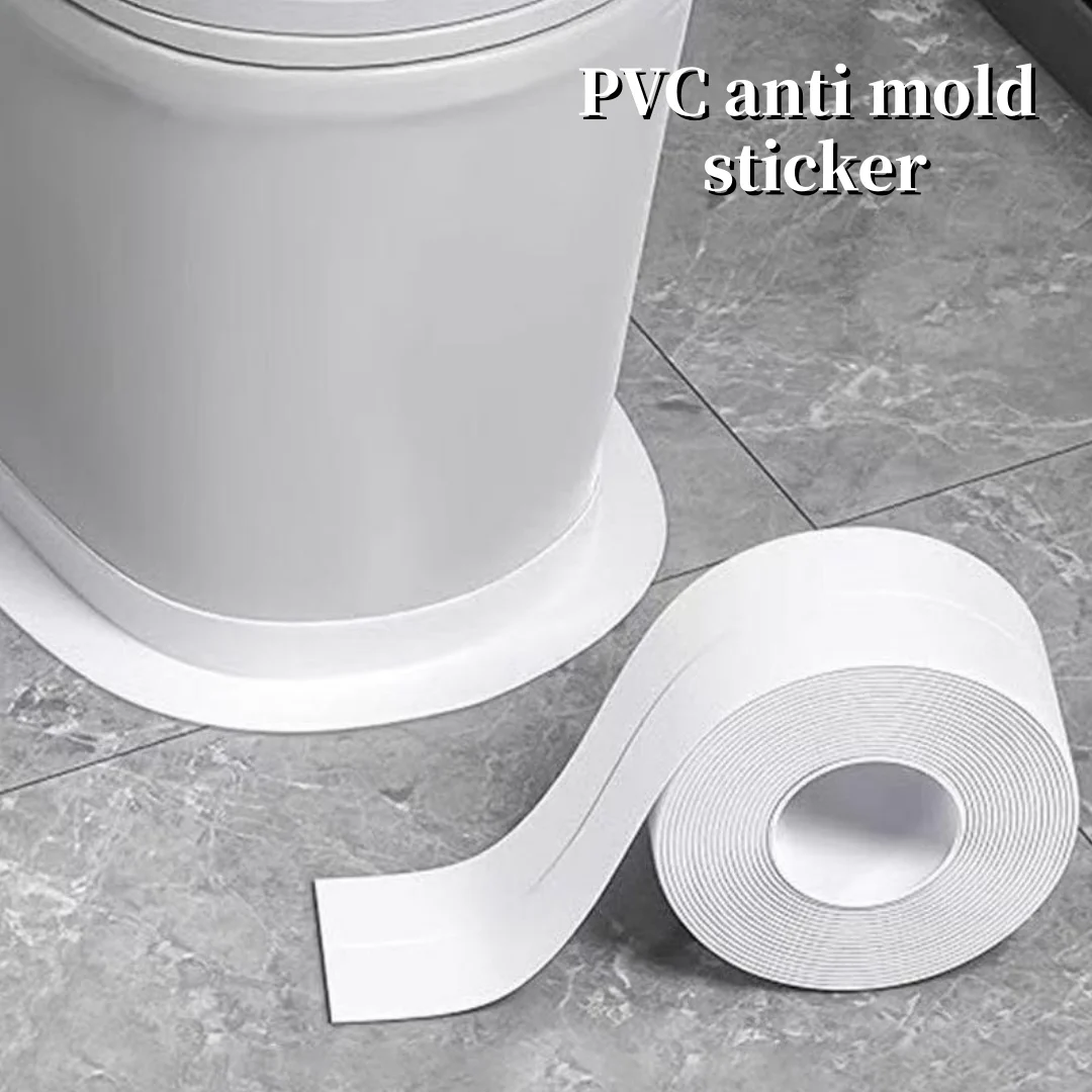 PVC anti mold tape, easy to install bathroom adhesive tape, suitable for floor tiles, toilets, bathrooms, bathtubs, toilets