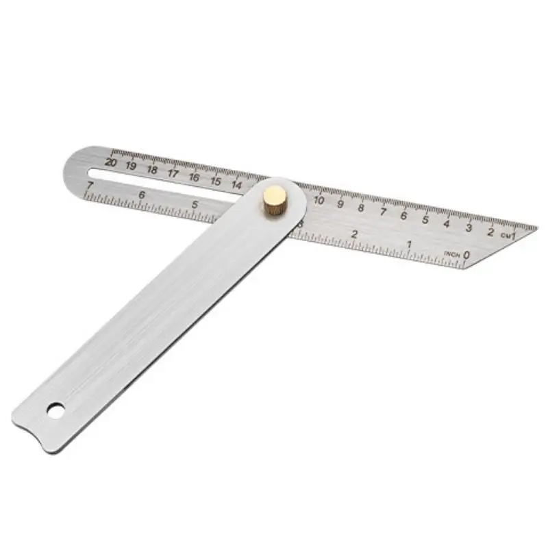 Woodworking Scriber Ruler High Accuracy T-Shape Multi-Angle Scribing Tool Metal Movable Angle Ruler Dovetail Gauge