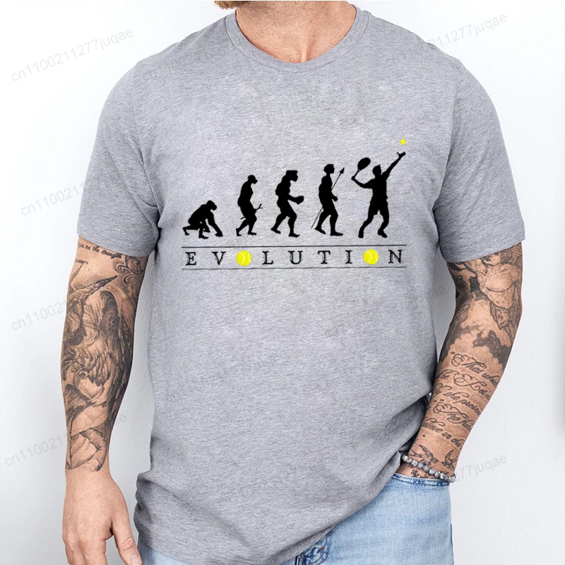 

Funny Tennis Evolution T-Shirts for Women Men, Evolution of The Tennis Player T-shirt Funnys Blouse Designer T Shirt Men Clothes