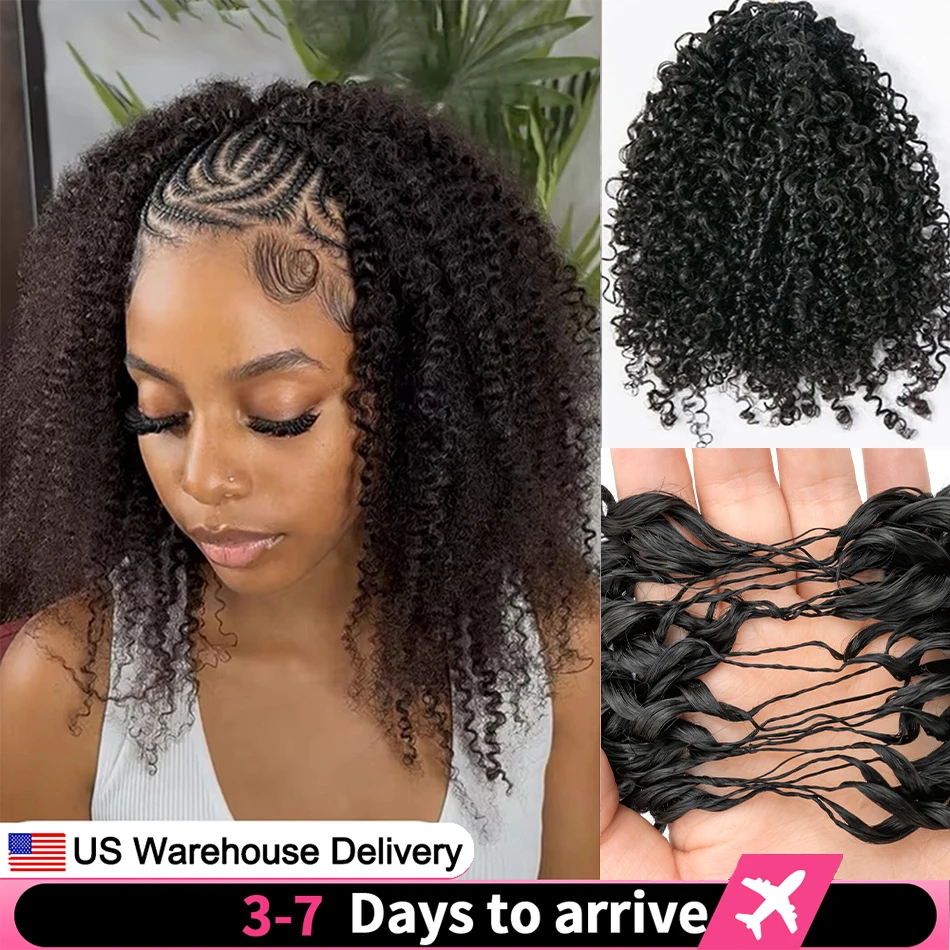 

Наращивание человеческих волос крючком с перьями для плетения, странные вьющиеся, предварительно разделенные, невидимые, без узлов, маленькие спирали, вьющиеся вязанные крючком волосы