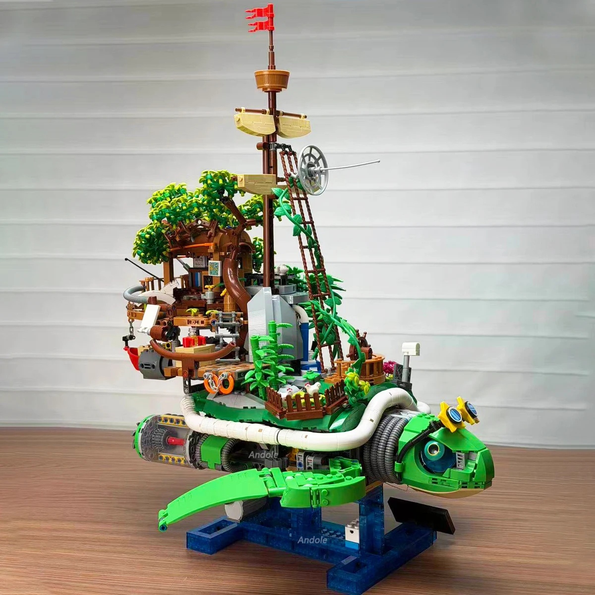 2765PCS Turtle Island Building Blocks Set Creative Expert Turtle Model with Tree House Model Bricks Assemble Kid Toys Gift MOC