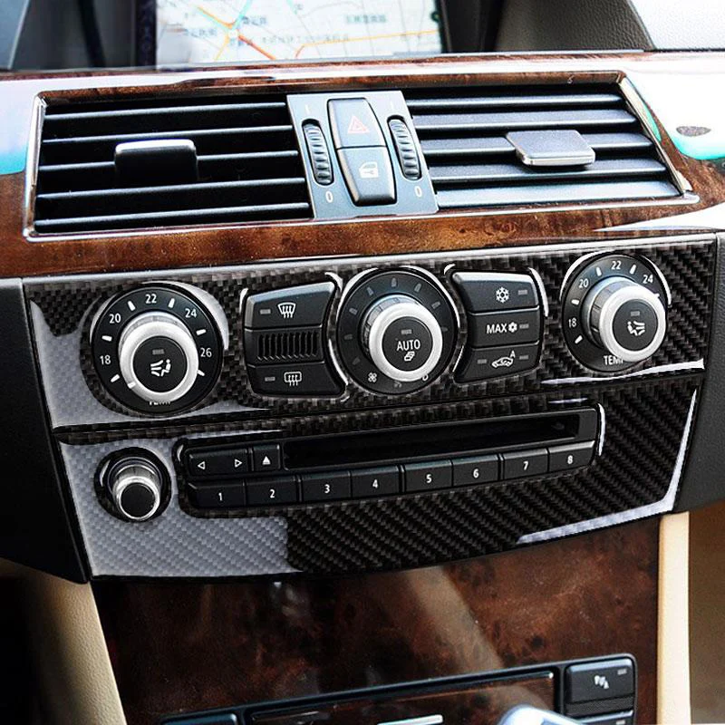 For BMW 5 Series E60 2004-2010 Car Styling Strip Air Conditioning CD Panel Decorative Cover Trim Auto Interior Accessory Sticker view 2