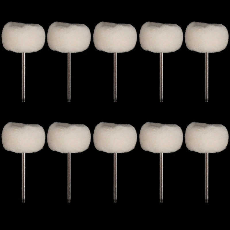 5/10pcs Dental Polishing Brush 3mm Shank Mounted Soft Wool Fine Cotton Polishing Buffing Wheel For Polishing Kit Or Mini Drill