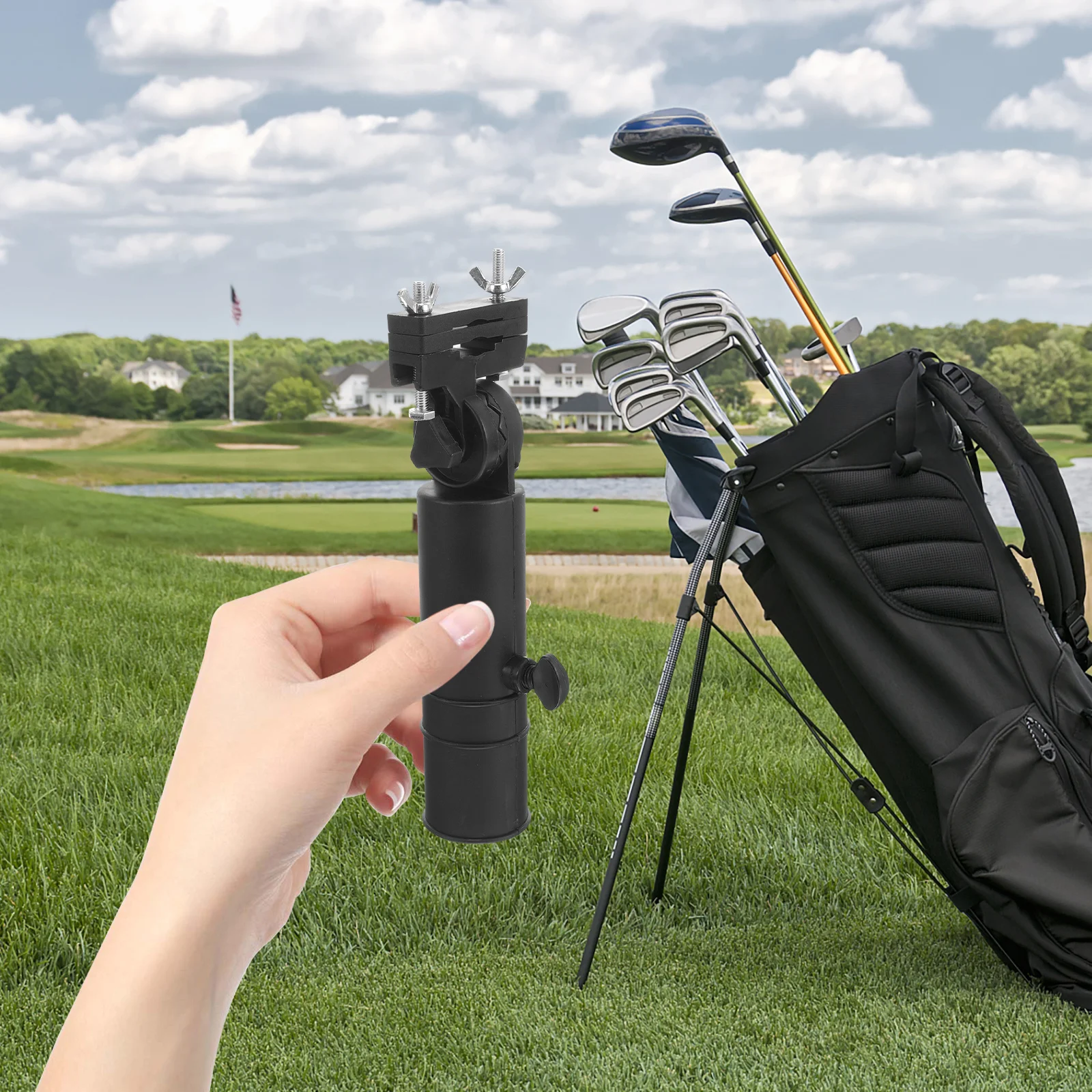 

Golf Umbrella Holder Universal Adjustable Cart Umbrella Stand for Sun Rain Protection Golf Trolley Accessories Mounting Support