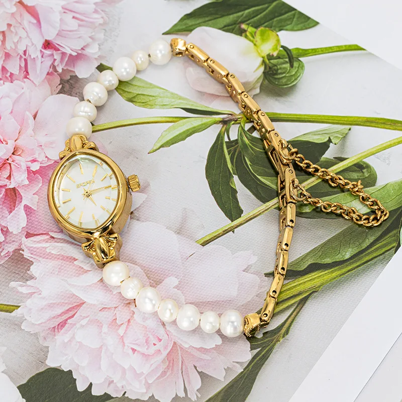 Pearl High End Style Watches Sports Small And Compact Dial Women's Elegance Temperament Valentine's Day Gift Retro Unique Watch