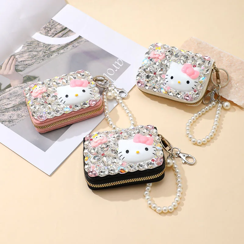 

Kawaii Hello Kitty Wallet Cute Cartoon Multi Functional Organ Card Bag Girls Zero Wallet Desktop Decoration Gift Wholesale