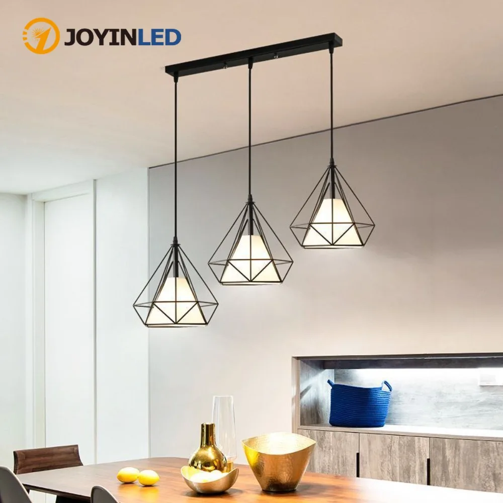 

1/3 Heads Retro Loft Chandelier Industrial Iron Hanging Light E27 Vintage Pendant Lamp for Living Room Bedroom Kitchen Home Deco