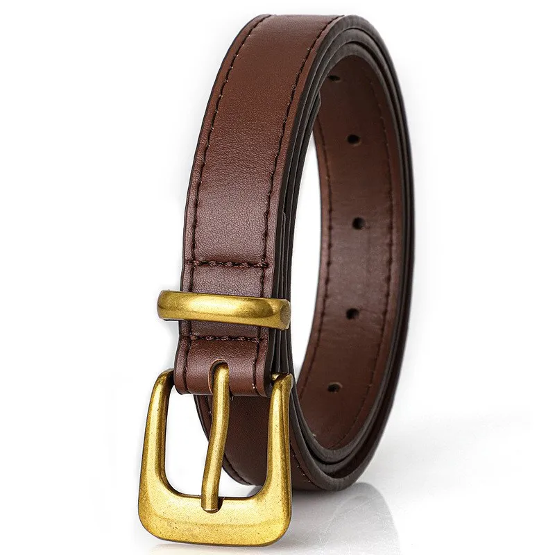 Luxuriöser Vintage-Gürtel mit Nadelschnalle für Damen, vielseitiger PU-Ledergürtel mit schlichtem Design, geeignet für den täglichen Gebrauch, Freizeit und Partys – Detail 4