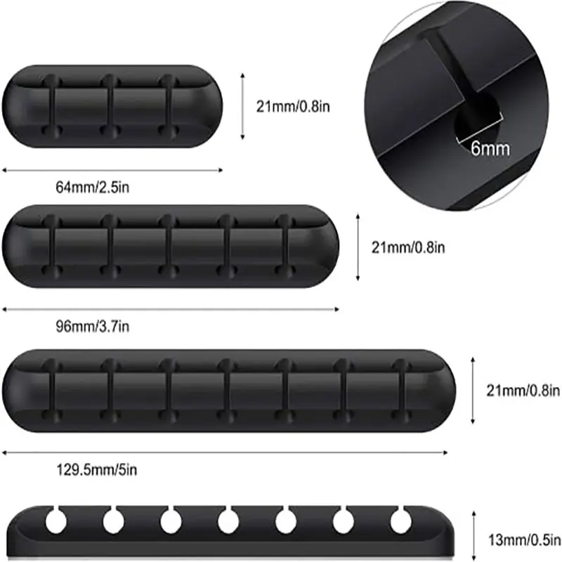 Cable Holder Clips Cable Management Wire Holder USB Cable  Winder Silicone Clips Cable Holder for Mouse Headphone Wire Organizer