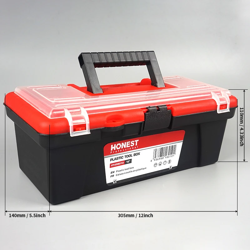 12-Inch Multifunctional Plastic ABS Tool Storage Box with Handle Portable Tool Organizer,Multi-Use for Car and Home