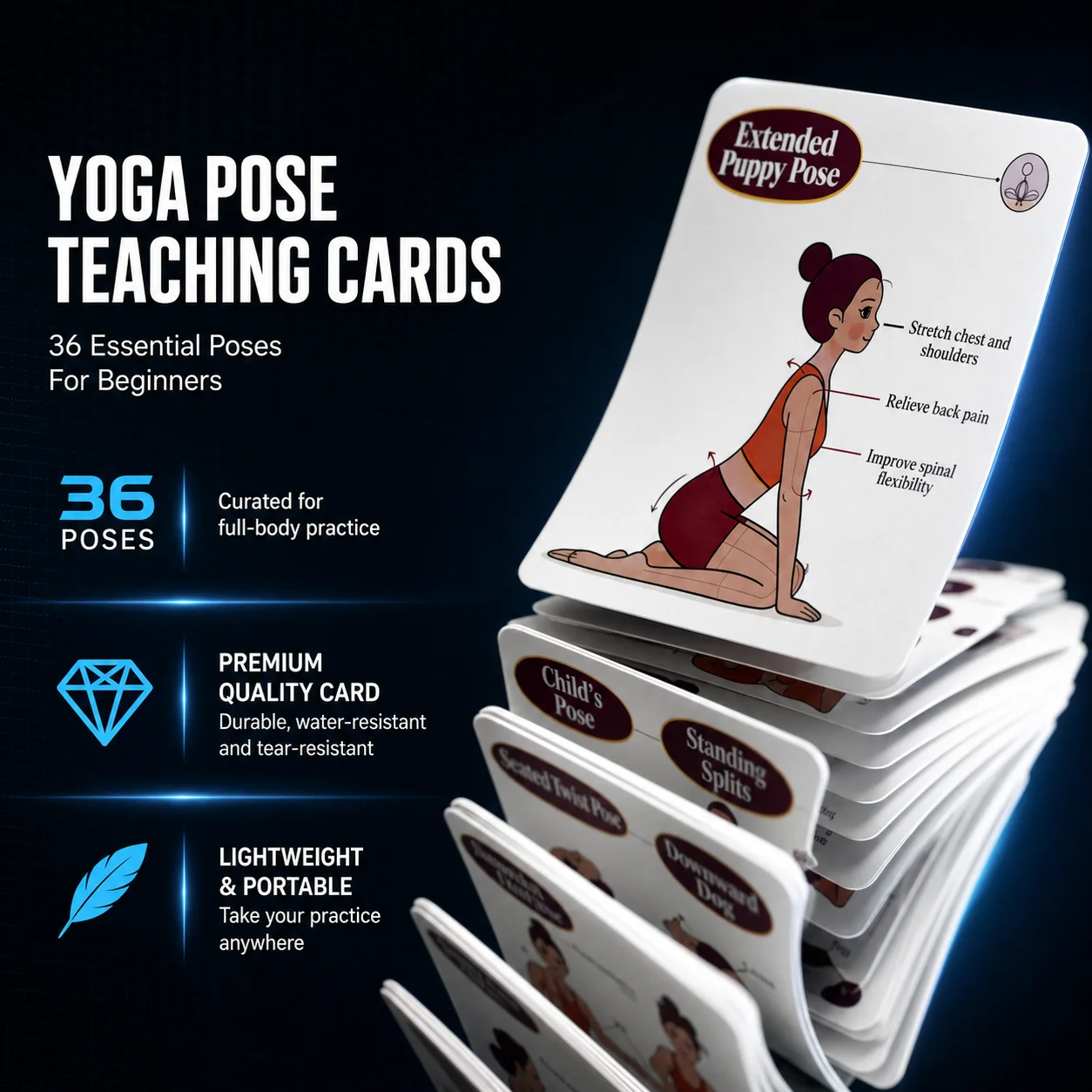 Draagbare yoga-positiekaarten, - Home Gym Guide recensie en prijs