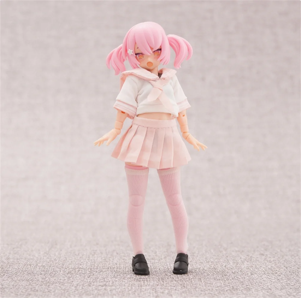 Em estoque escala 1/12 série 99s doce uniforme de estudante gola de marinheiro conjunto de saia plissada para corpo de figura de ação azone de 6 poleg