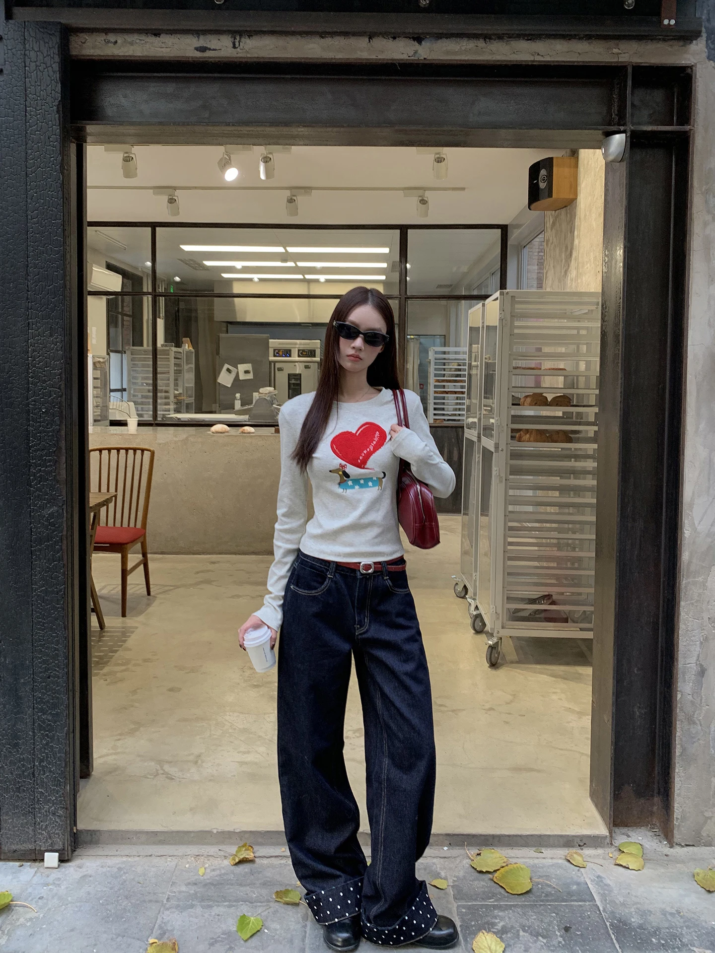 우아한 긴 소매 기본 셔츠 여성 패션 아름다운 이너웨어 티셔츠 스트레이트 컷 코튼 블렌드 편안한 착용감