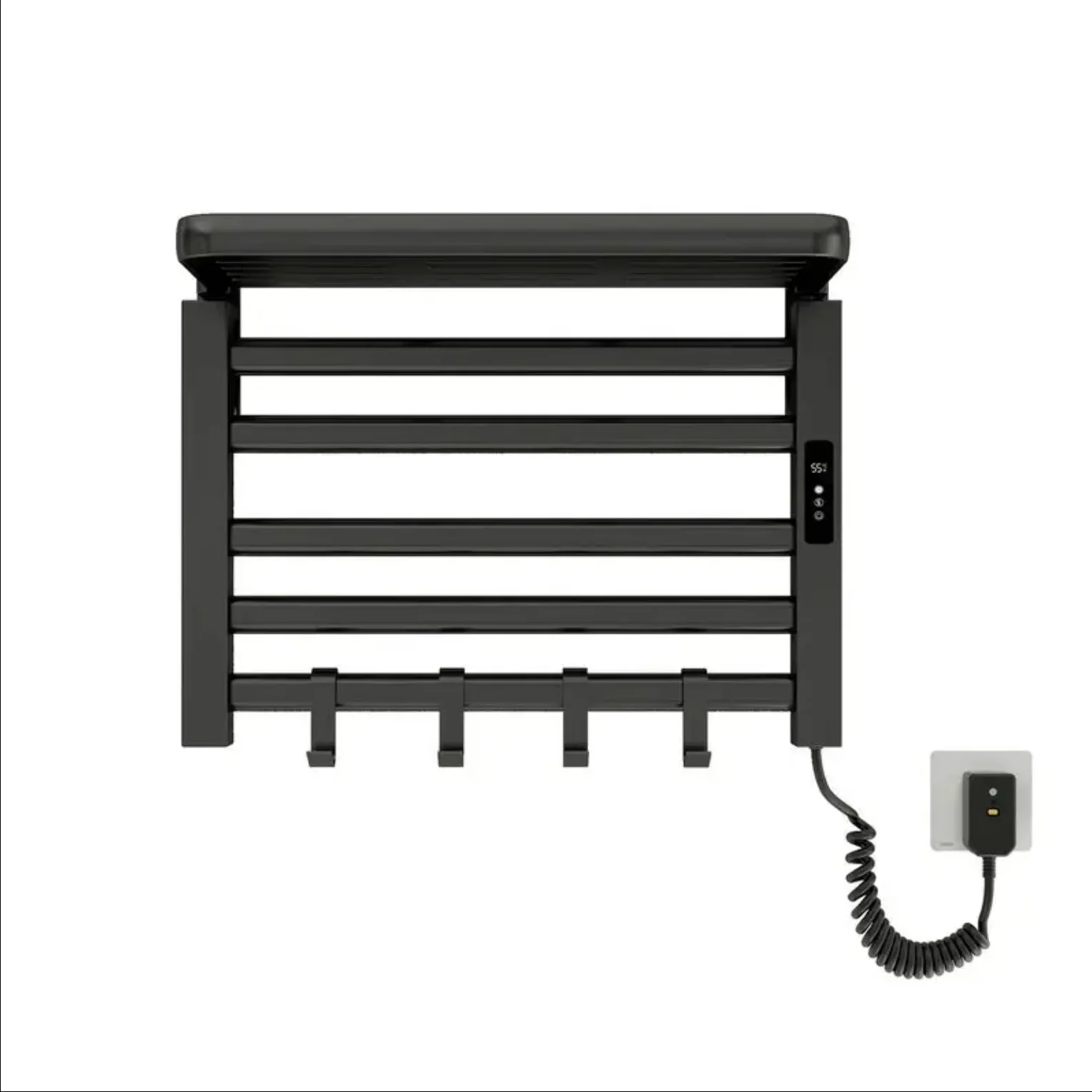 Smart Electric Heated Towel Rack Dedicated for Home & Hotel Iron Construction Constant Temperature with Punching Storage Rack