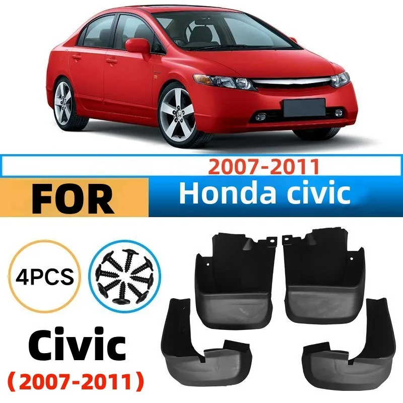 Für Honda Civic 2007 ~ 2011 Auto Schmutzfänger Abdeckung Vorne Hinten Rad Kotflügel Dekoration Kit Spritzschutz Kotflügel Externe zubehör