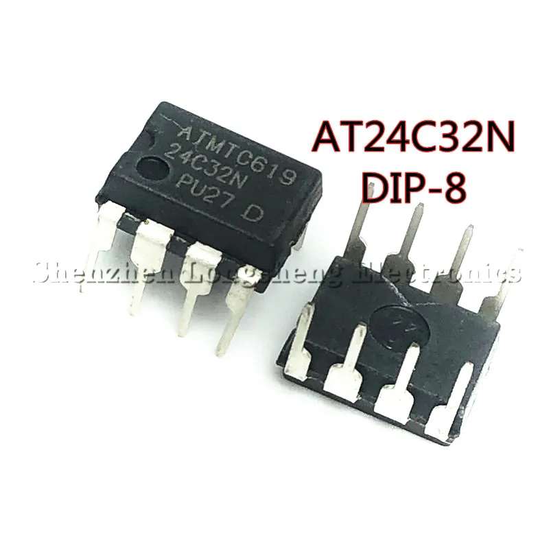 10PCS/LOT 24C32 24C32AN AT24C32N AT24C32A-10PU-2.7 DIP-8 memory  New In Stock