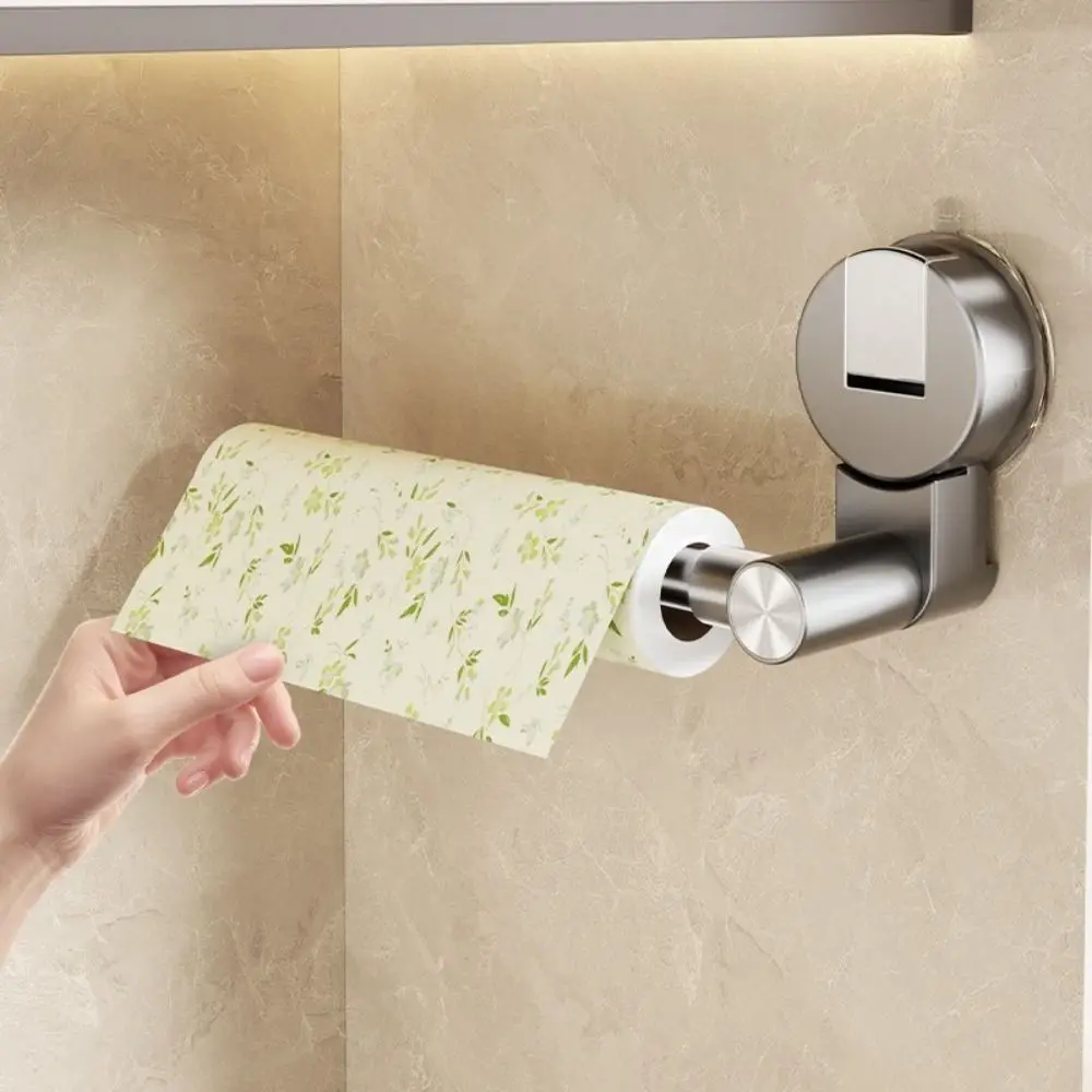 

No-punching Suction Cup Tissue Hanger Wall Mounted Retractable Paper Roll Holder Space Saving Cabinet Storage Napkin Rack