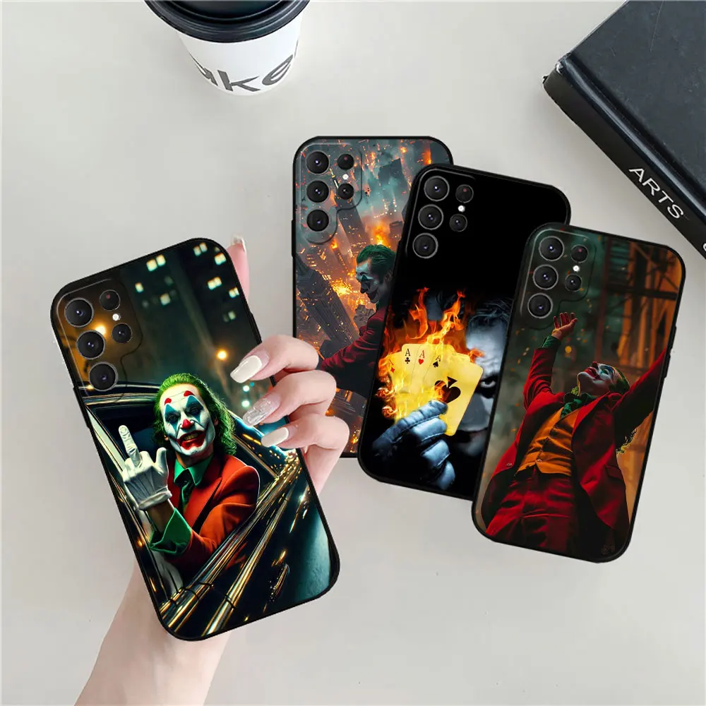 J-Jokers C-Clown Smoking Phone Case For Samsung Galaxy S25 S24 S23 S22 S21 S20 Ultra S10 Plus Fe 5G S25 Ultra Black Soft Cover