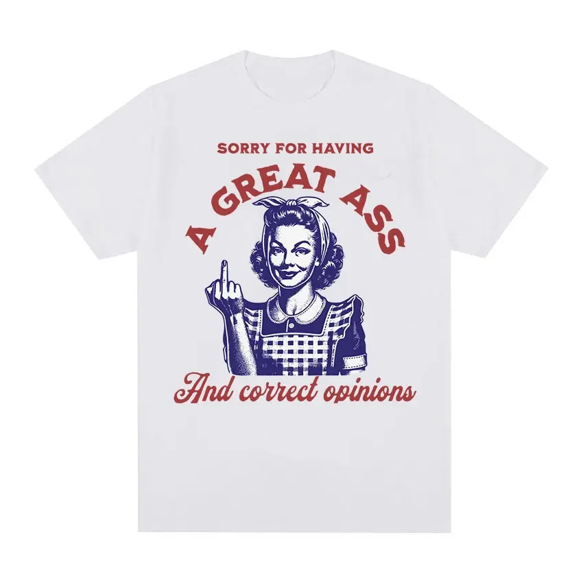 Sorry for Having Great Tits and Correct Opinions T shirts Funny Feminism 100% Cotton Short Sleeve T-shirt summer Men Women Tees