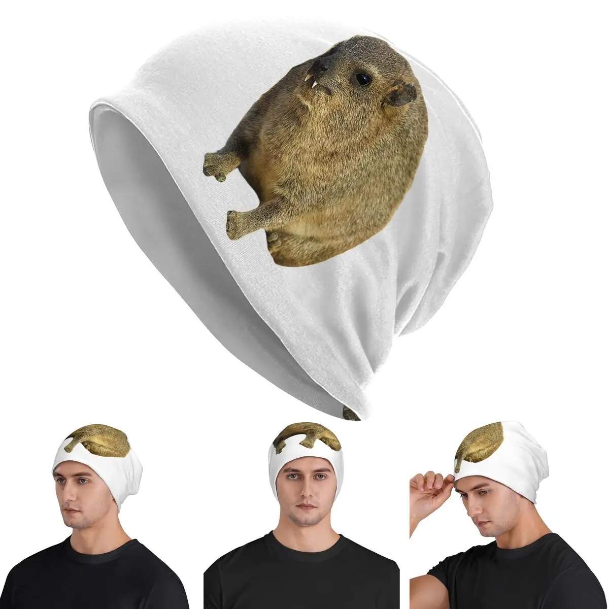 

Cute Rock Hyrax Skullies Beanies Hats Warm Autumn Winter Outdoor Cap Knitted Bonnet Caps for Unisex Adult