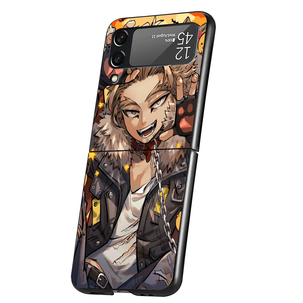 My Hero Hawks Case Phone Cover for Samsung Galaxy Z Flip 6 5 4 3 5G ZFlip6 ZFlip5 ZFlip4 ZFlip3 Black Hard Trend Fundas