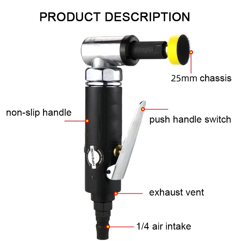 Pneumatic tool 90 Wegree Angle Wind Mill / Engraving Machine / Rust Removal Machine / Grinding Machine Auto Repair Tools