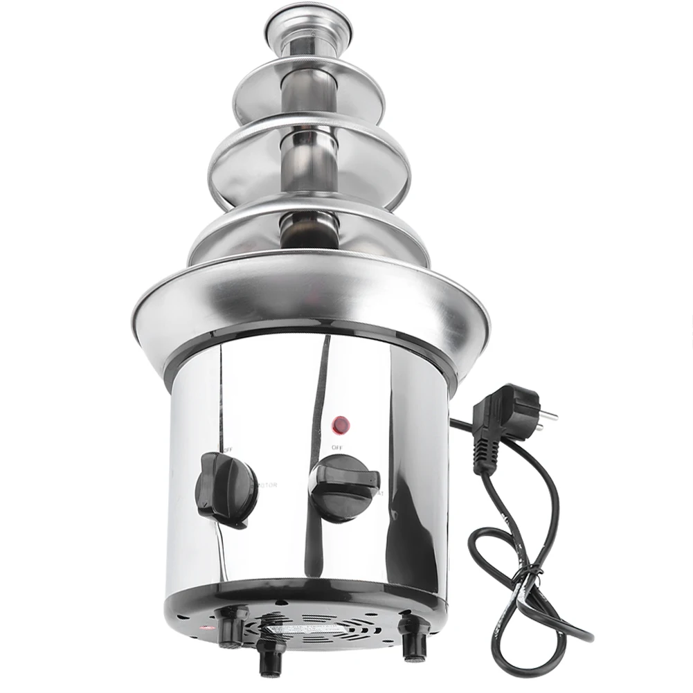 ماكينة صهر الشوكولاتة الكهربائية مكونة من 4 طبقات، متينة وسهلة التنظيف وآمنة للتحكم في درجة الحرارة، نافورة صانع الفوندو للاستخدام المنزلي والحفلات