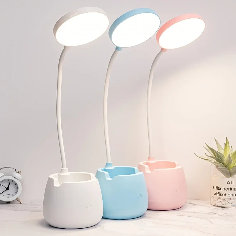 LED desk lamp rechargeable with penlight portable eye protection night light usb bedside lamp study dormitory reading light