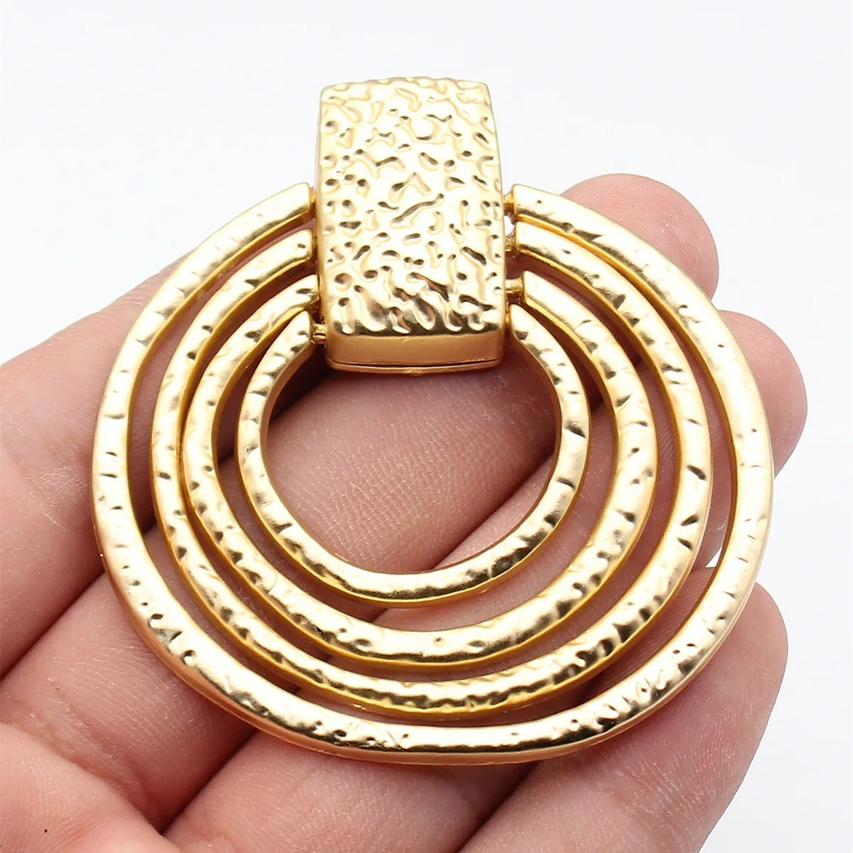 

1pcs 67x63mm 5 Colors Multi-Layered Hammered Circular Pendant Handmade Jewelry Making Accessories