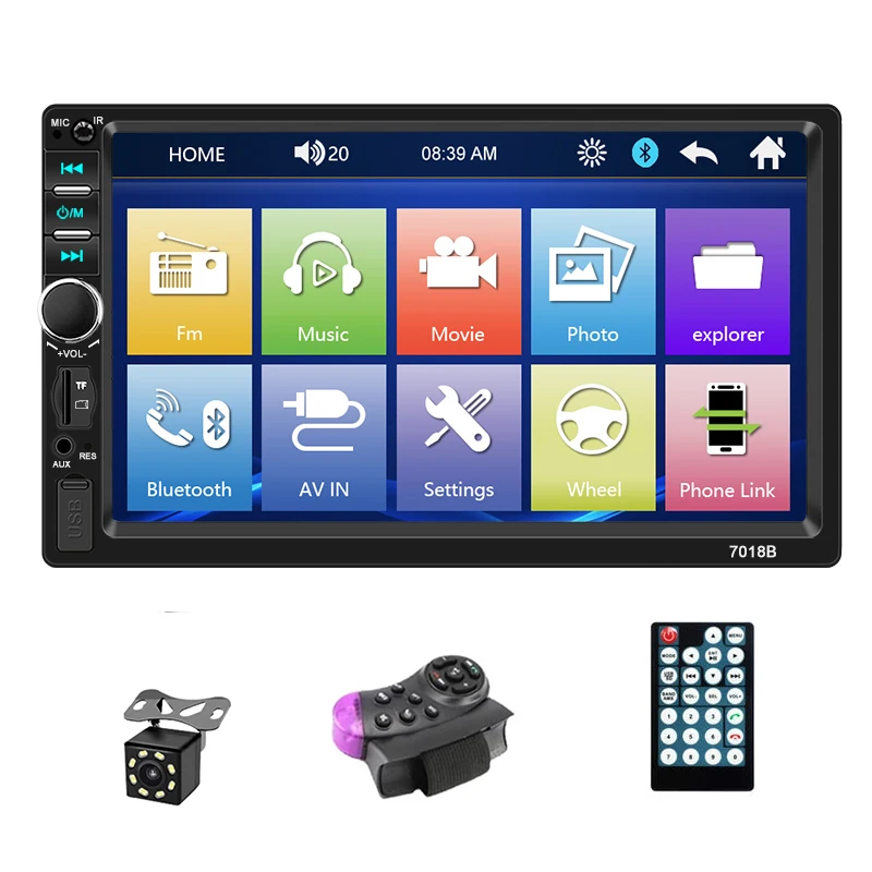 7018B 7 Inch 2 Din Car Stereo Touch Screen Car MP5 Player